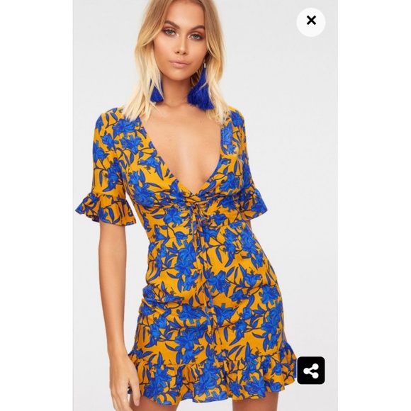 Dresses & Skirts - Mustard floral corset dress